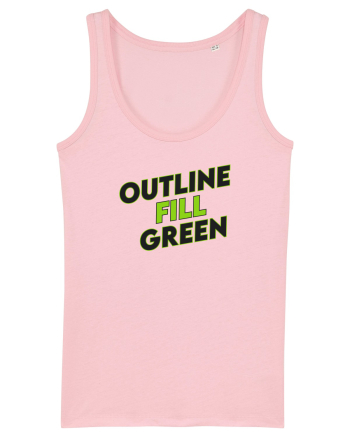 Outline fill green  Cotton Pink