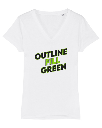 Outline fill green  White
