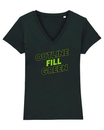 Outline fill green  Black