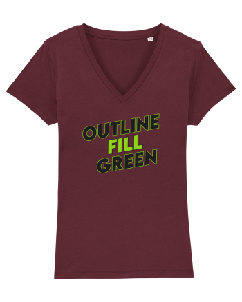 Outline fill green  Burgundy