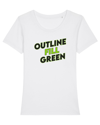 Outline fill green  White