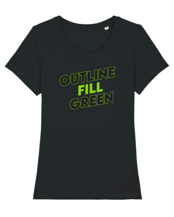 Outline fill green  Black