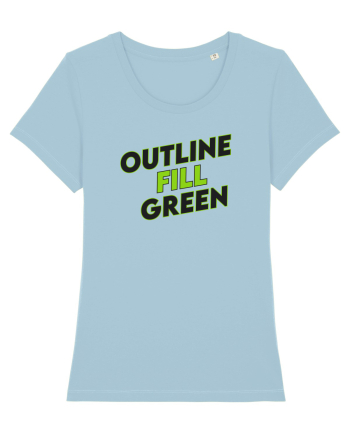 Outline fill green  Sky Blue