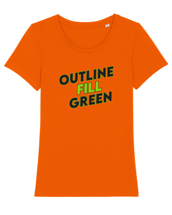 Outline fill green  Bright Orange
