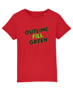 Outline fill green  Tricou mânecă scurtă  Copii Mini Creator