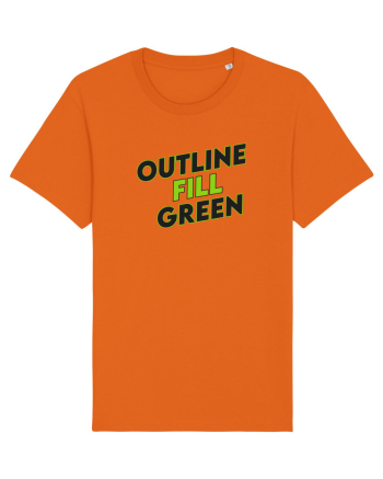 Outline fill green  Bright Orange