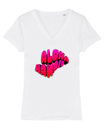 Aloha Hawaii  Tricou mânecă scurtă guler V Damă Evoker
