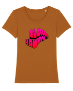 Aloha Hawaii  Tricou mânecă scurtă guler larg fitted Damă Expresser