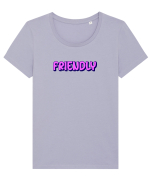 Friendly  Tricou mânecă scurtă guler larg fitted Damă Expresser