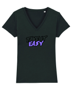 Taie IT easy  Tricou mânecă scurtă guler V Damă Evoker
