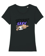 Take IT easy  Tricou mânecă scurtă guler larg fitted Damă Expresser