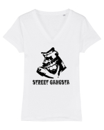 Street gangsta Tricou mânecă scurtă guler V Damă Evoker