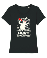 Hangover De Baut Bautura Tricou mânecă scurtă guler larg fitted Damă Expresser