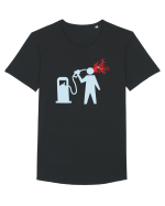 Pretul benzinei si motorinei ne omoara Tricou mânecă scurtă guler larg Bărbat Skater