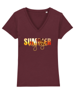Summer  Tricou mânecă scurtă guler V Damă Evoker