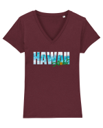 Hawaii  Tricou mânecă scurtă guler V Damă Evoker