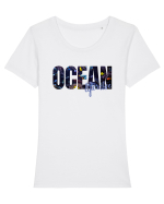 Ocean  Tricou mânecă scurtă guler larg fitted Damă Expresser