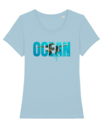 Ocean  Tricou mânecă scurtă guler larg fitted Damă Expresser