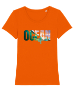 Ocean  Tricou mânecă scurtă guler larg fitted Damă Expresser