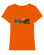 Nature Tricou mânecă scurtă guler larg fitted Damă Expresser