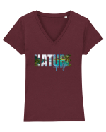Nature  Tricou mânecă scurtă guler V Damă Evoker