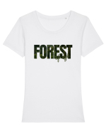 Forest  Tricou mânecă scurtă guler larg fitted Damă Expresser