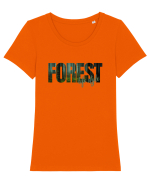 Forest  Tricou mânecă scurtă guler larg fitted Damă Expresser