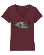 Forest  Tricou mânecă scurtă guler V Damă Evoker