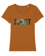 Forest  Tricou mânecă scurtă guler larg fitted Damă Expresser