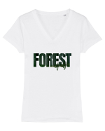 Forest  Tricou mânecă scurtă guler V Damă Evoker