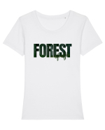 Forest  Tricou mânecă scurtă guler larg fitted Damă Expresser