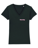 Charming  Tricou mânecă scurtă guler V Damă Evoker