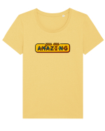 Amazing  Tricou mânecă scurtă guler larg fitted Damă Expresser