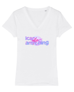 I can do anything  Tricou mânecă scurtă guler V Damă Evoker