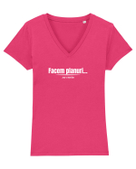Facem planuri  Tricou mânecă scurtă guler V Damă Evoker