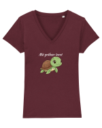 Mă grăbesc încet  Tricou mânecă scurtă guler V Damă Evoker