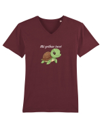 Mă grăbesc încet  Tricou mânecă scurtă guler V Bărbat Presenter