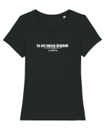 Ea are mereu dreptate  Tricou mânecă scurtă guler larg fitted Damă Expresser