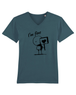 I'm fine  Tricou mânecă scurtă guler V Bărbat Presenter
