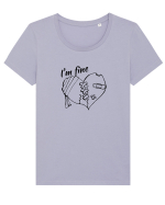 I'm fine  Tricou mânecă scurtă guler larg fitted Damă Expresser
