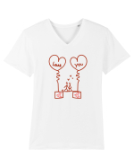 Love you  Tricou mânecă scurtă guler V Bărbat Presenter