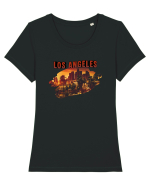 Los Angeles  Tricou mânecă scurtă guler larg fitted Damă Expresser