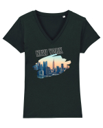 New York  Tricou mânecă scurtă guler V Damă Evoker