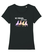No drama,just lama  Tricou mânecă scurtă guler larg fitted Damă Expresser