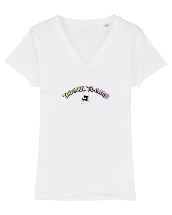 Too cool to care  White