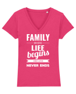 Tricou familist Tricou mânecă scurtă guler V Damă Evoker