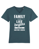 Tricou familist Tricou mânecă scurtă guler V Bărbat Presenter