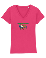 Too cool to care  Tricou mânecă scurtă guler V Damă Evoker