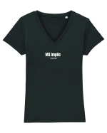 Mă implic... teoretic  Tricou mânecă scurtă guler V Damă Evoker