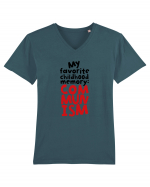 My favourite childhood memory: Communism (black) Tricou mânecă scurtă guler V Bărbat Presenter